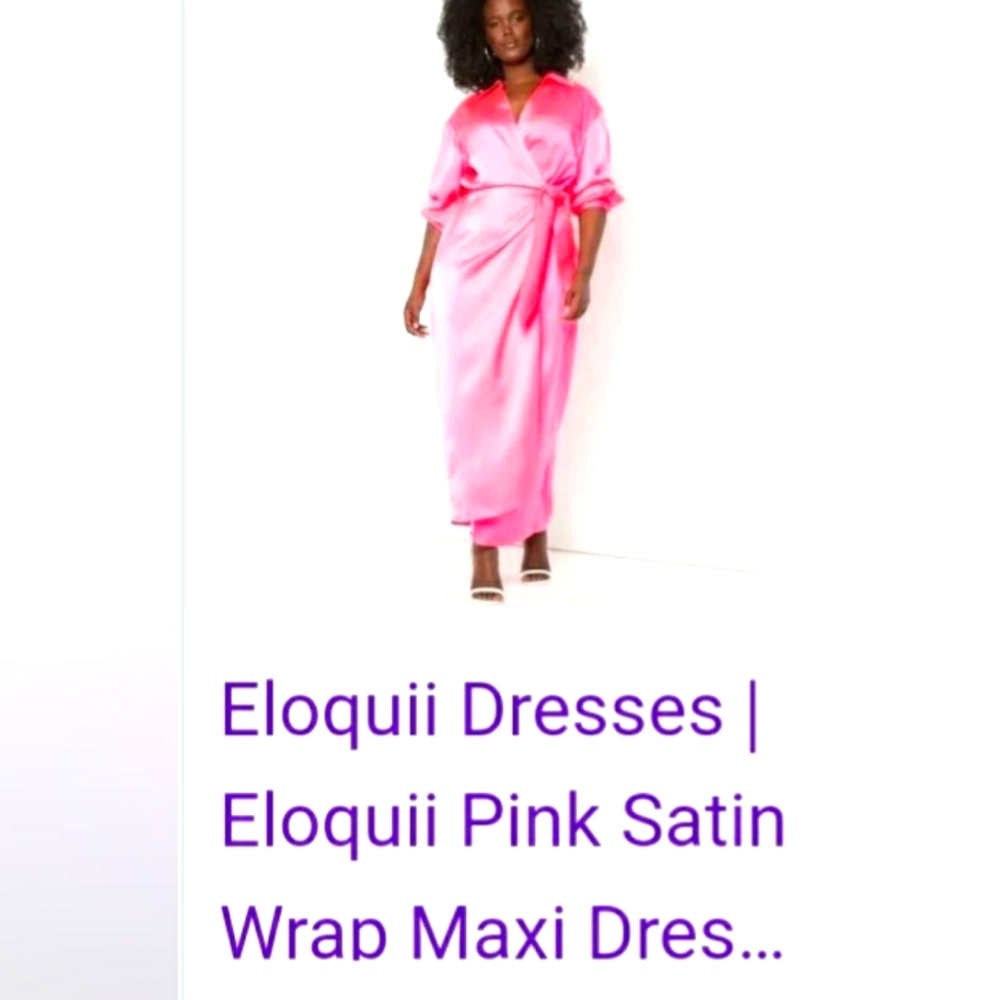 Eloquii Satin Wrap Maxi Dress